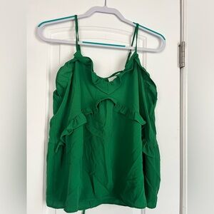 Charlotte Russe Green Ruffled Camisole